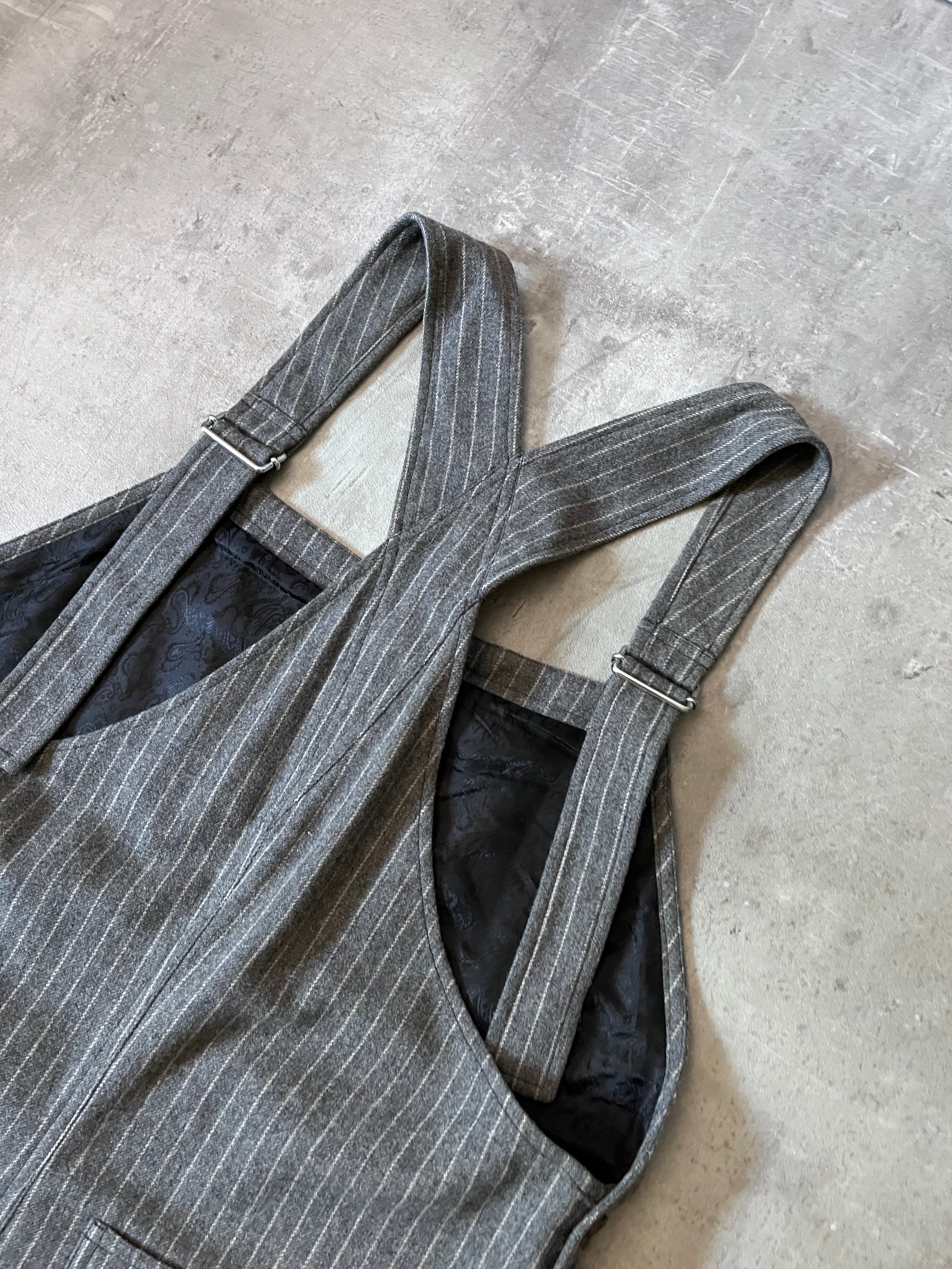 Acne Studios Wool Striped Overalls Grey Men - S