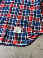 Thom Brown Checkered Flannel Shirt Red Blue Men - L