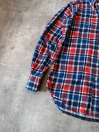 Thom Brown Checkered Flannel Shirt Red Blue Men - L