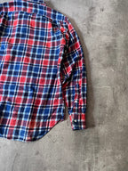 Thom Brown Checkered Flannel Shirt Red Blue Men - L