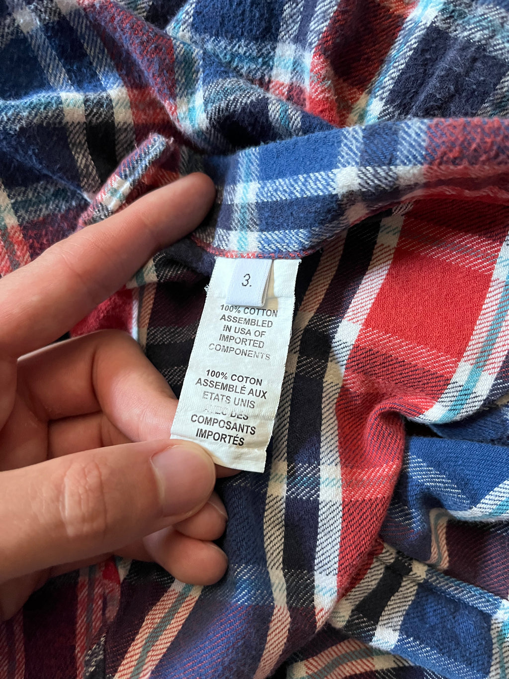 Thom Brown Checkered Flannel Shirt Red Blue Men - L