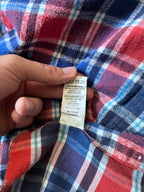 Thom Brown Checkered Flannel Shirt Red Blue Men - L