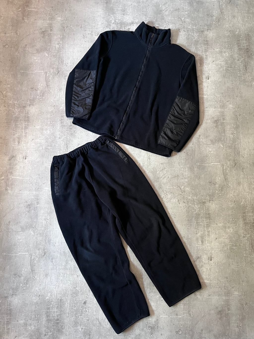 2000s Prada Red Tab Fleece Set Black Women - L