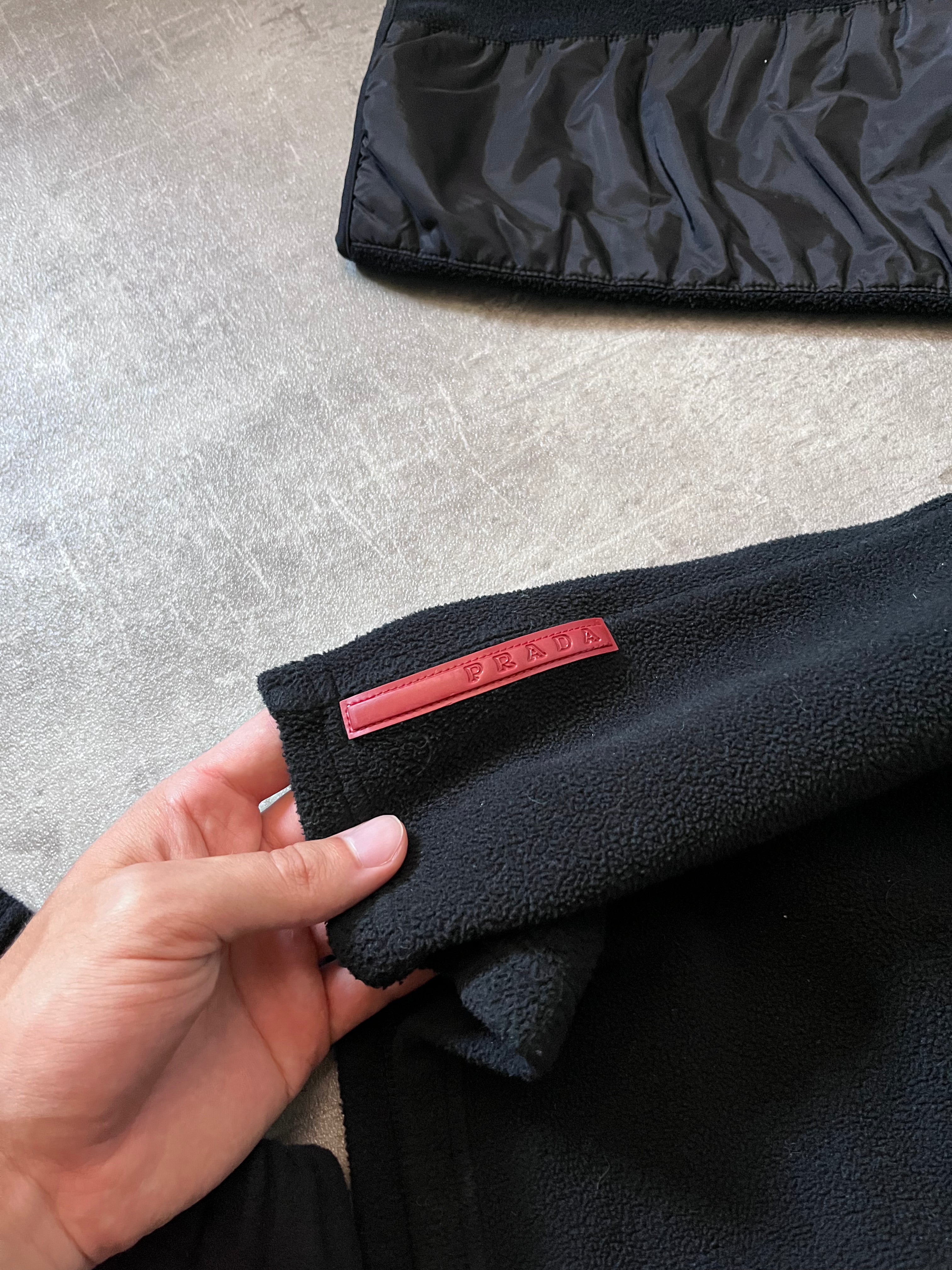 2000s Prada Red Tab Fleece Set Black Women - L