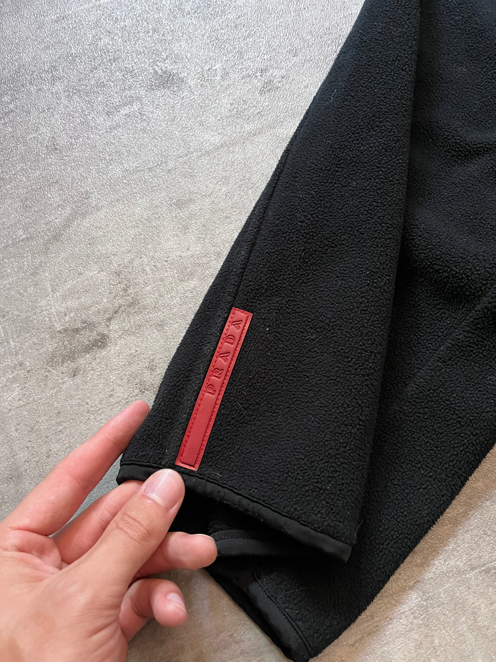 2000s Prada Red Tab Fleece Set Black Women - L