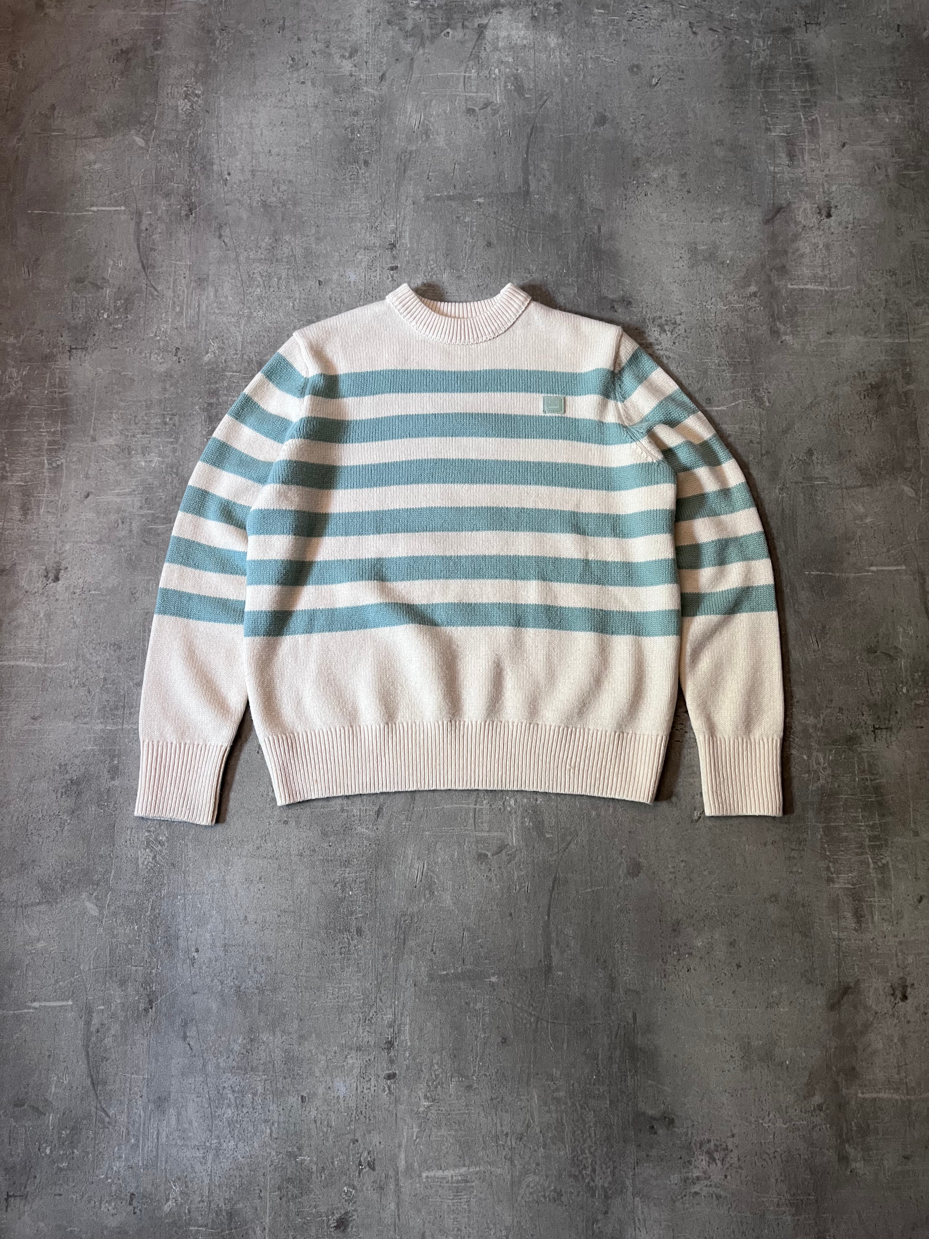 Acne Studios Striped Wool Sweater Beige Green Men - XS