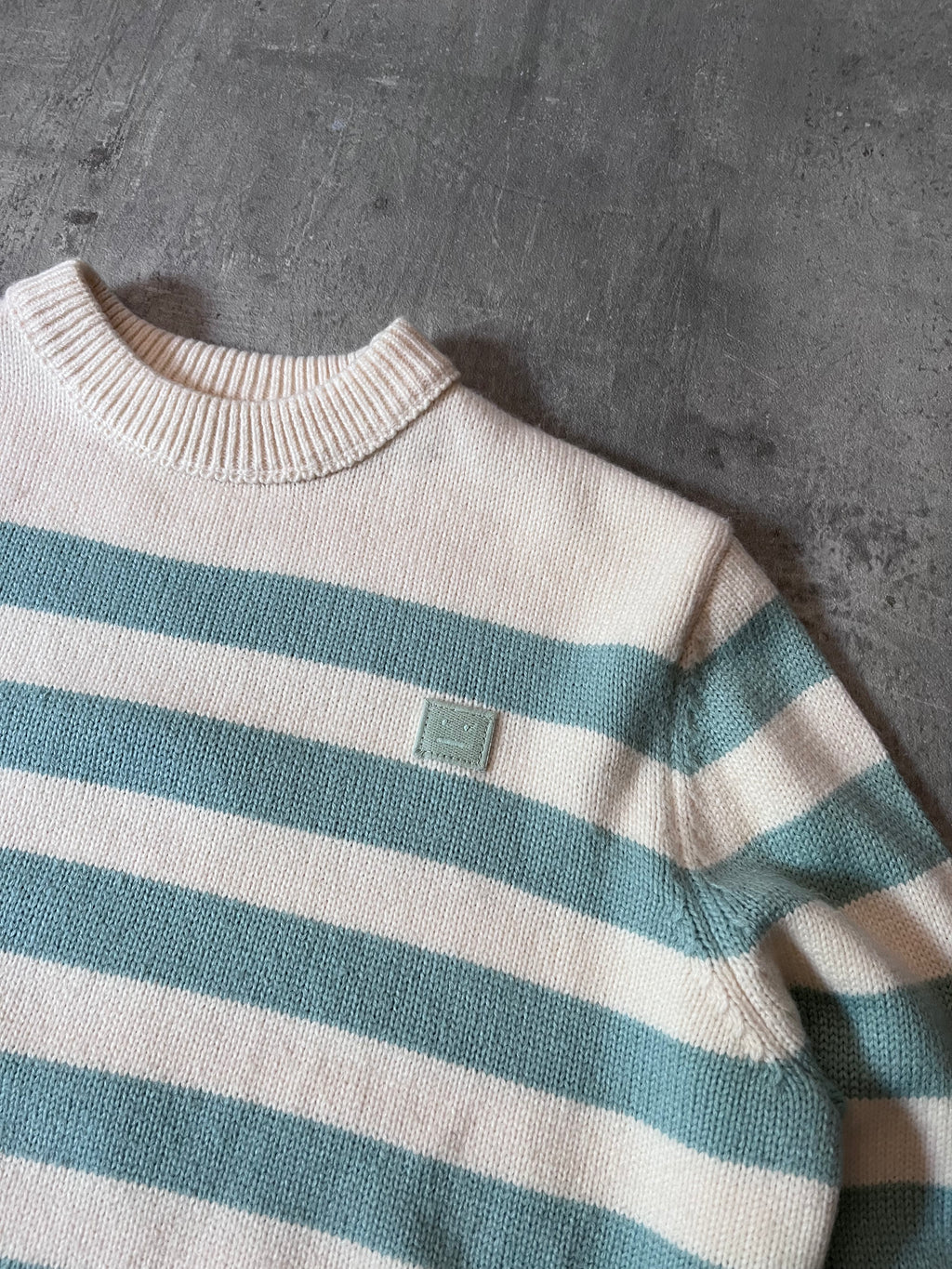 Acne Studios Striped Wool Sweater Beige Green Men - XS