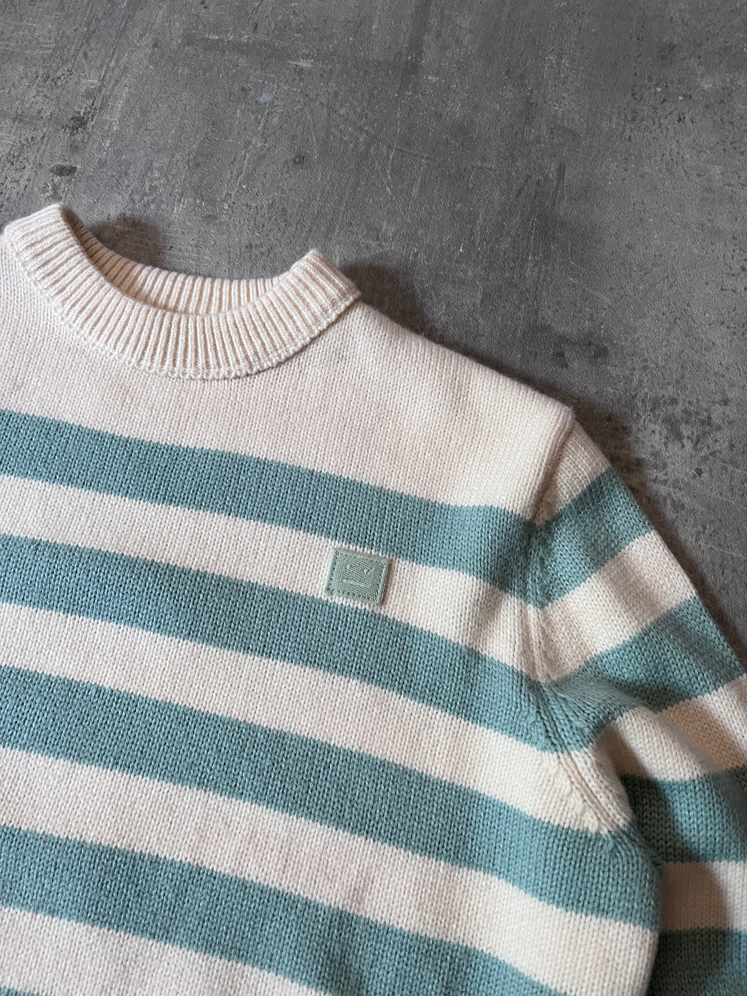 Acne Studios Striped Wool Sweater Beige Green Men - XS