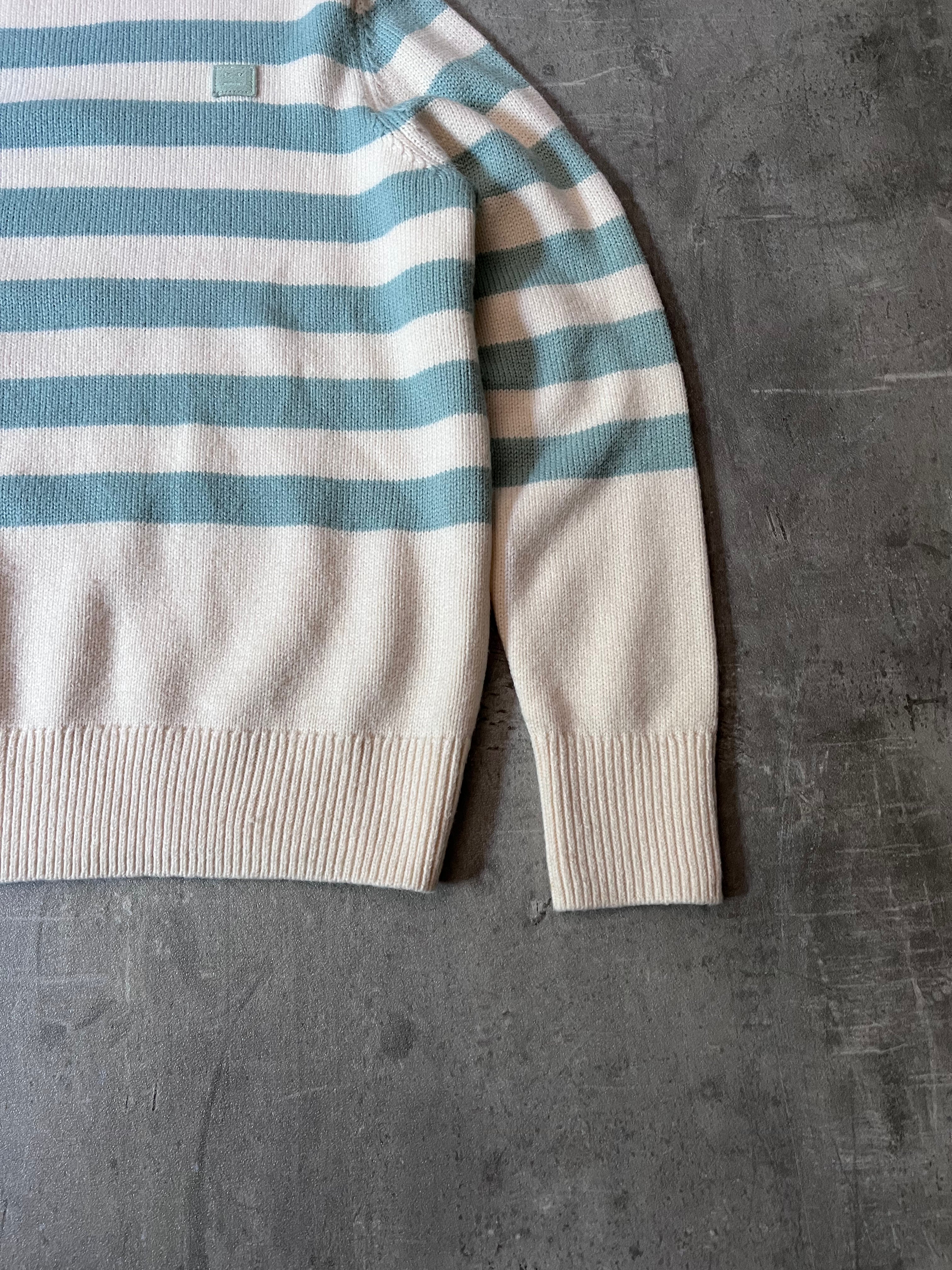Acne Studios Striped Wool Sweater Beige Green Men - XS