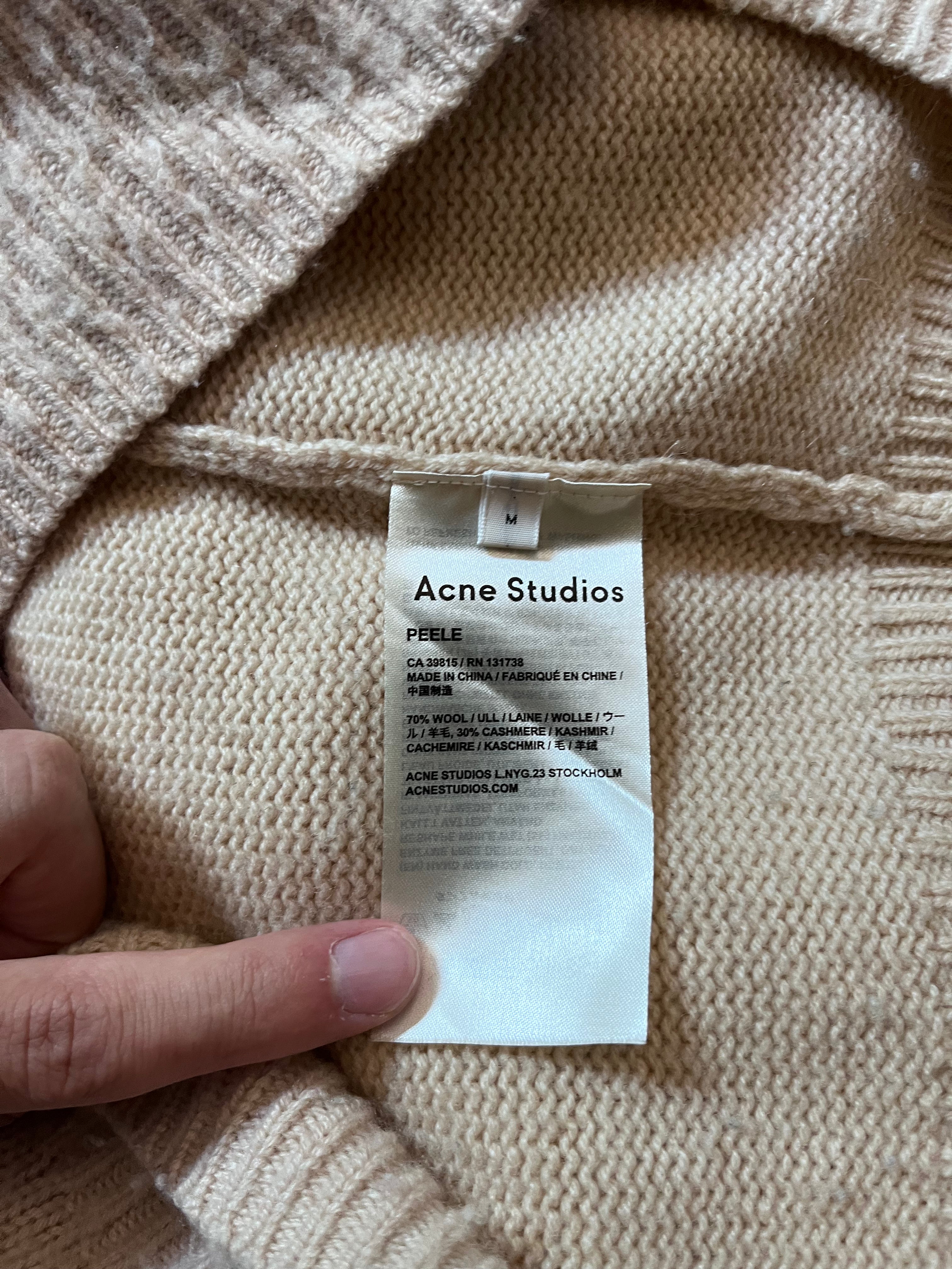 Acne Studios Peele Wool Cashmere Sweater Beige Men - M