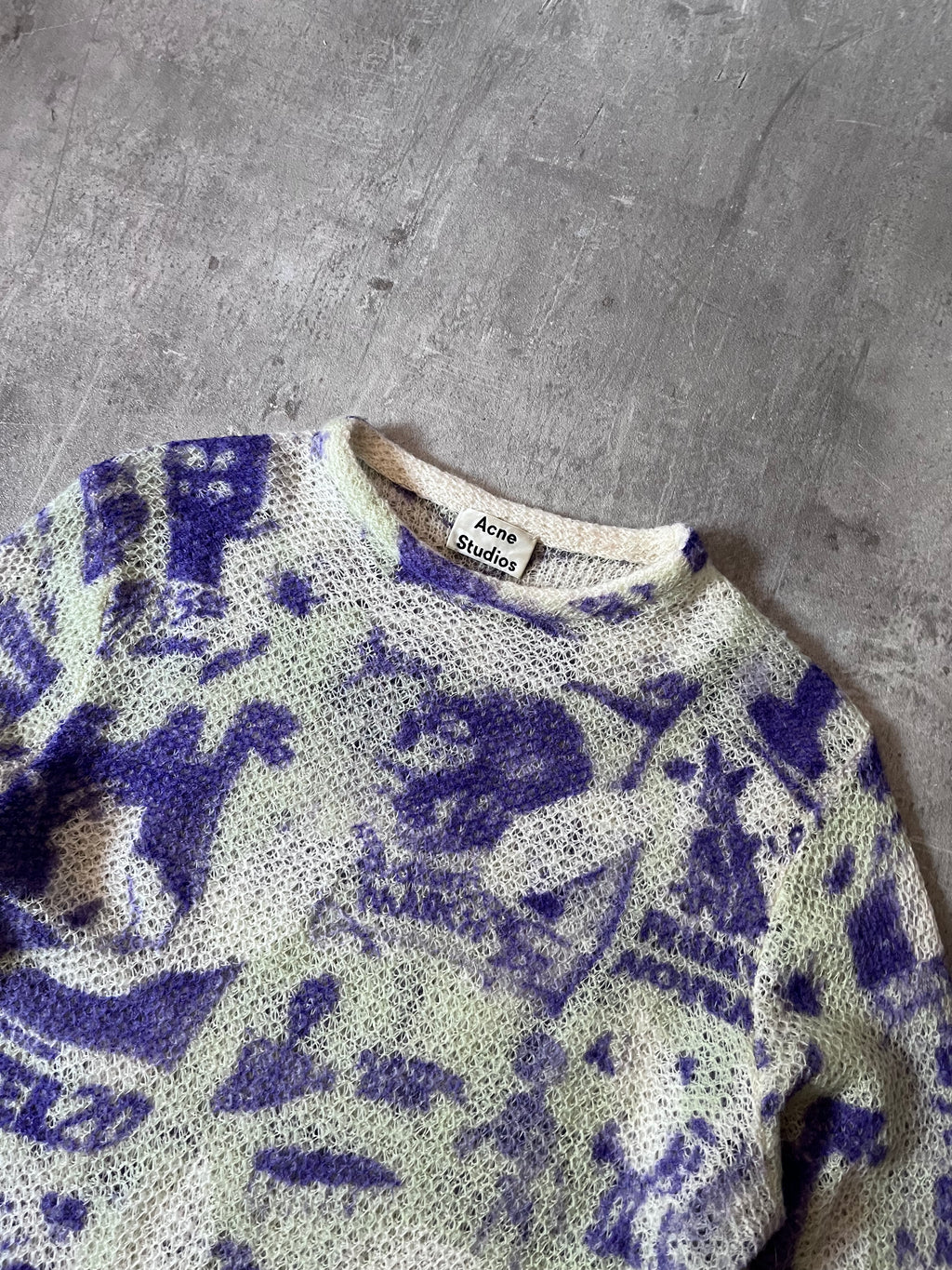 F/W 2019 Acne Studios Oversize Rave Poster Scribble Wool Sweater Men - XS