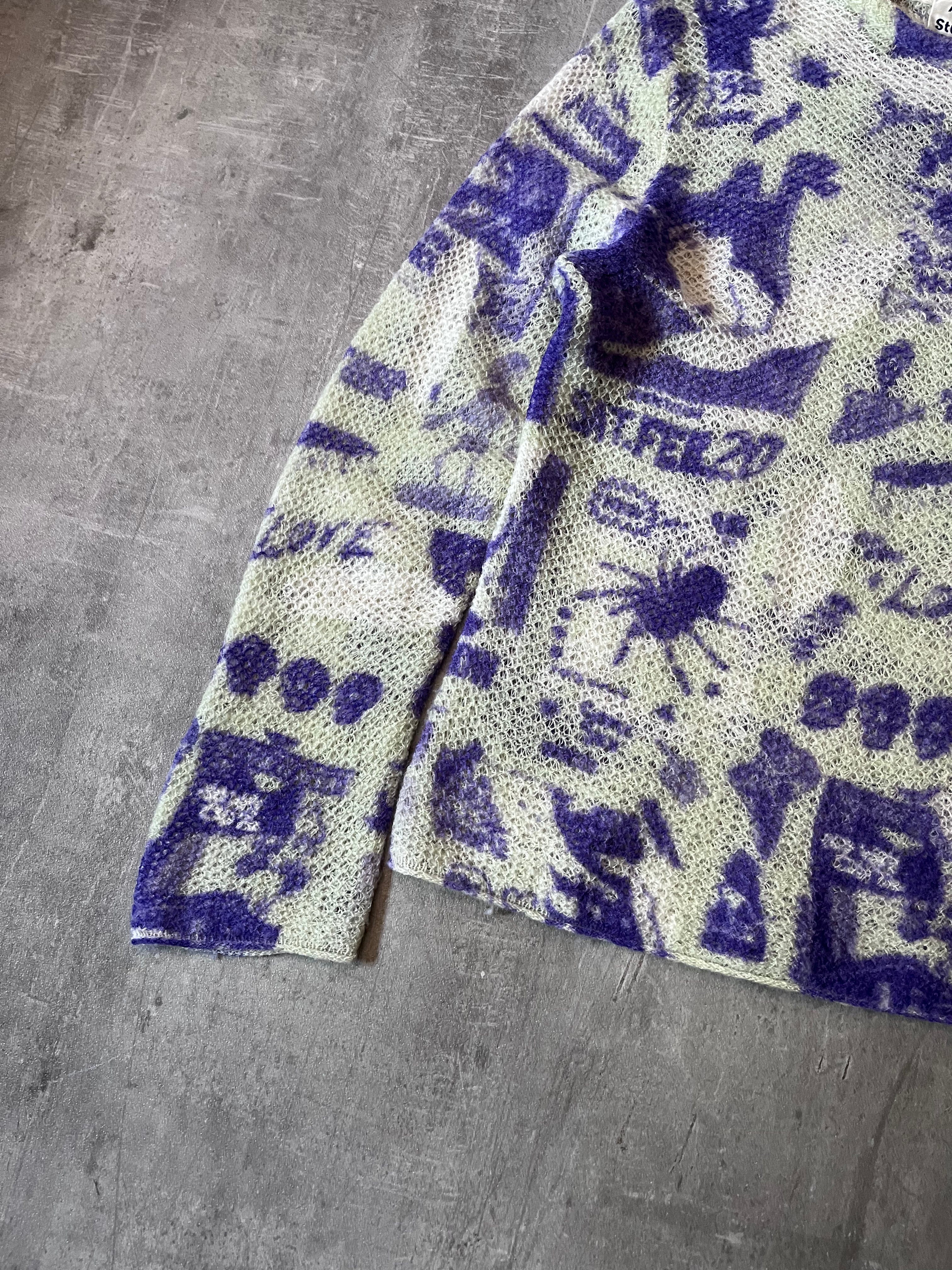 F/W 2019 Acne Studios Oversize Rave Poster Scribble Wool Sweater Men - XS