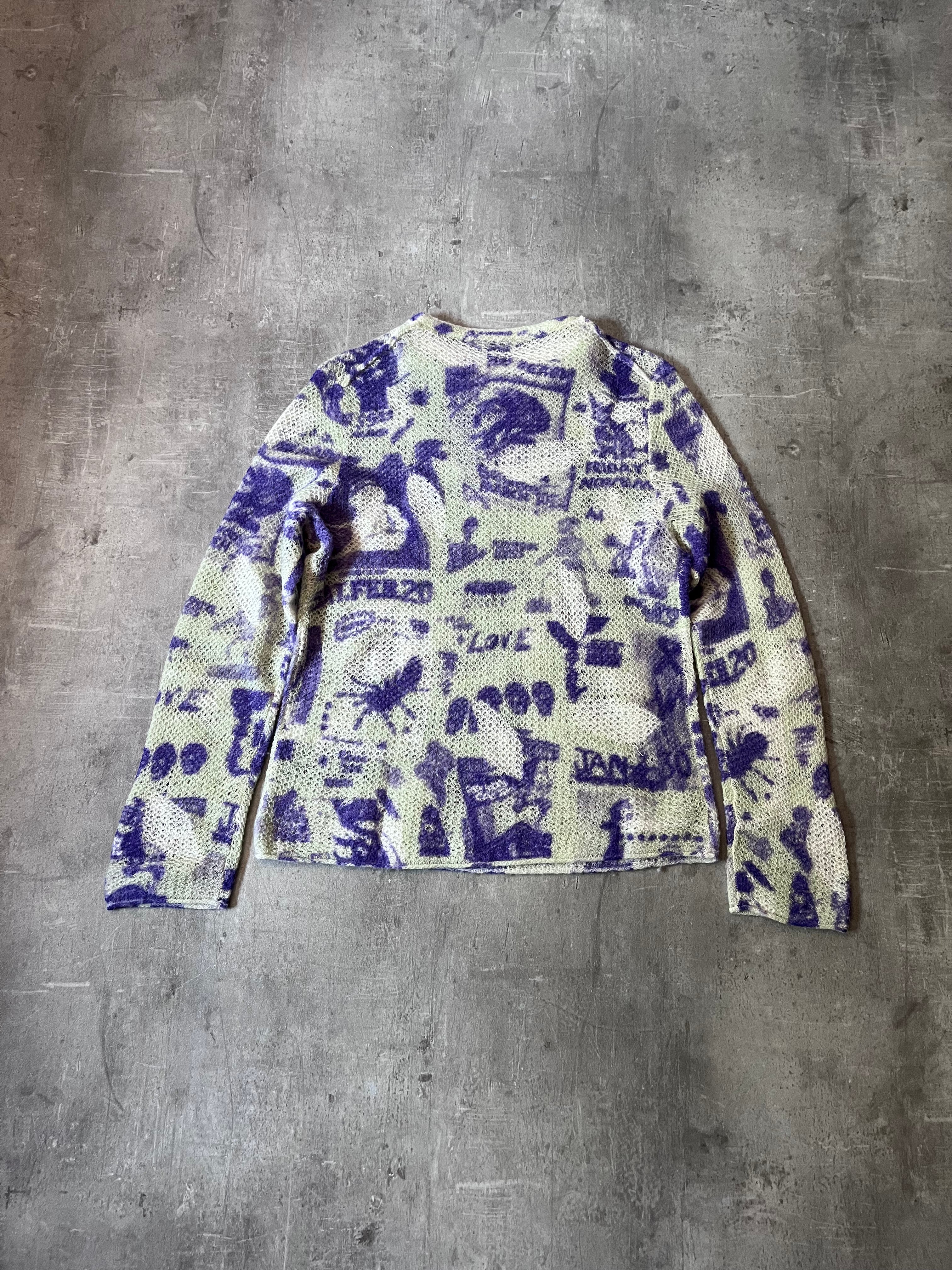 F/W 2019 Acne Studios Oversize Rave Poster Scribble Wool Sweater Men - XS