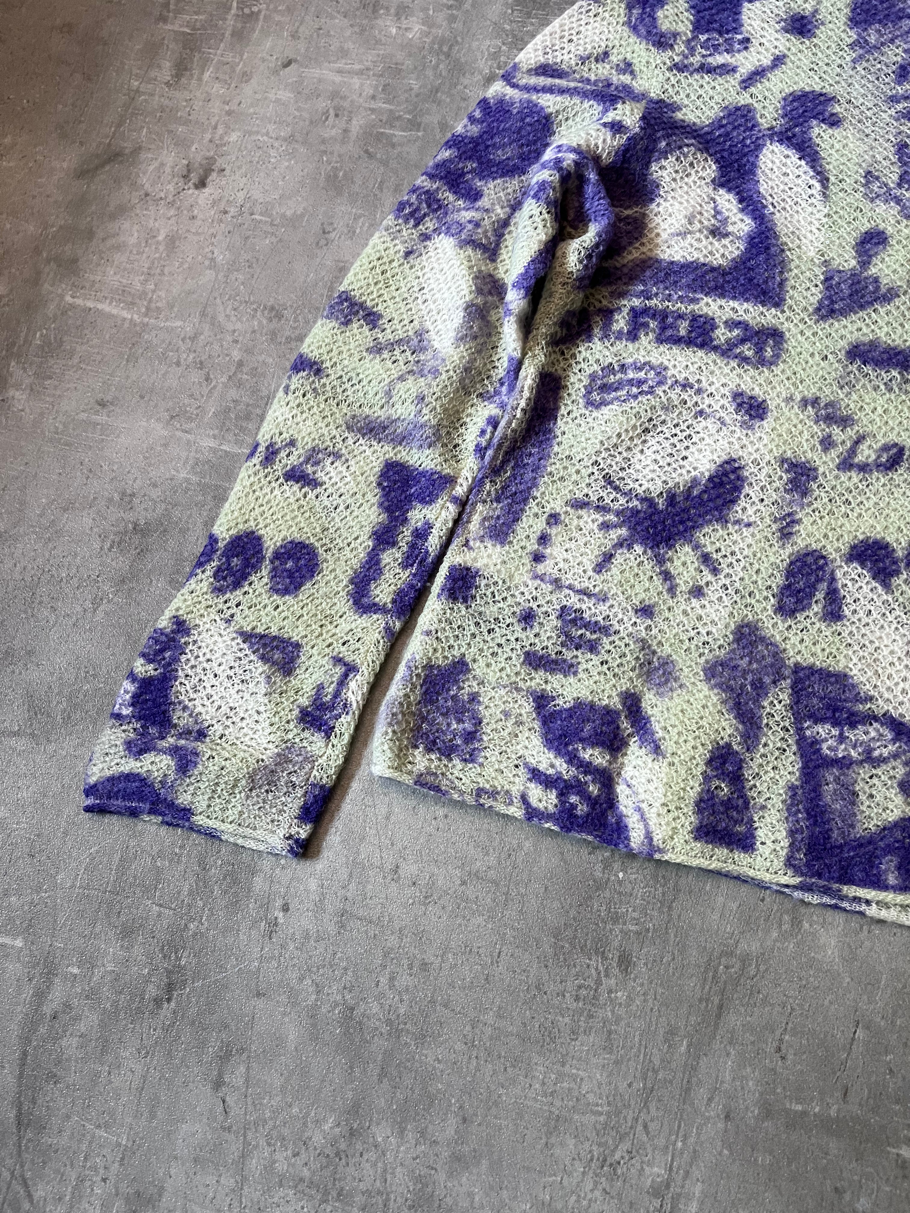 F/W 2019 Acne Studios Oversize Rave Poster Scribble Wool Sweater Men - XS