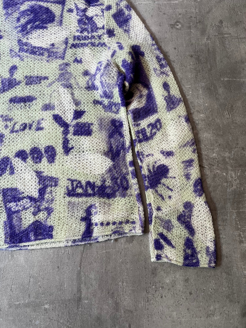 F/W 2019 Acne Studios Oversize Rave Poster Scribble Wool Sweater Men - XS