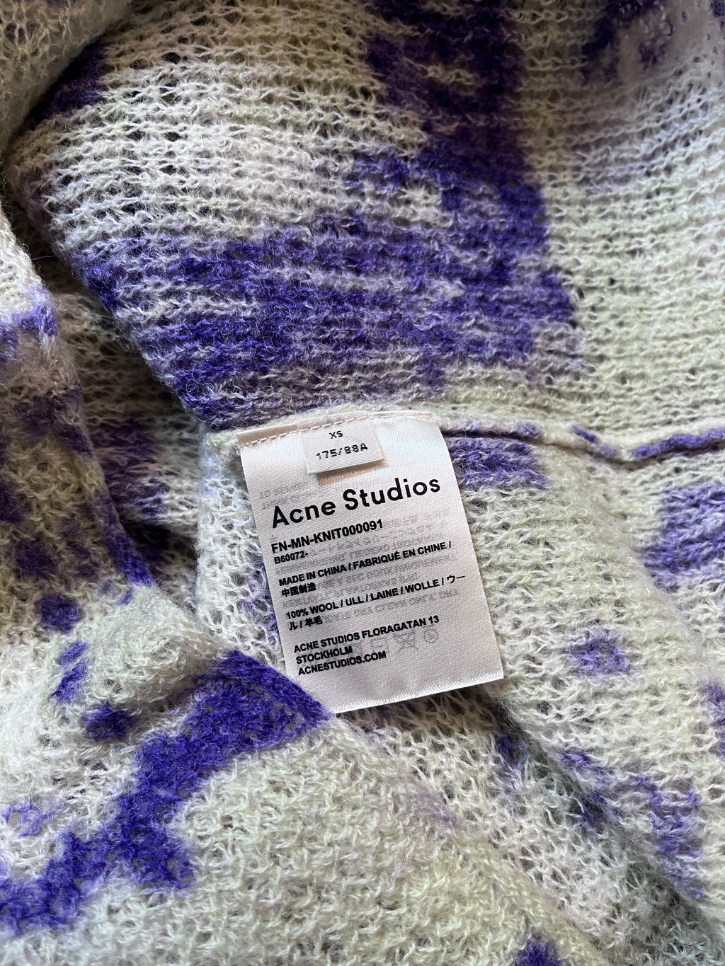 F/W 2019 Acne Studios Oversize Rave Poster Scribble Wool Sweater Men - XS