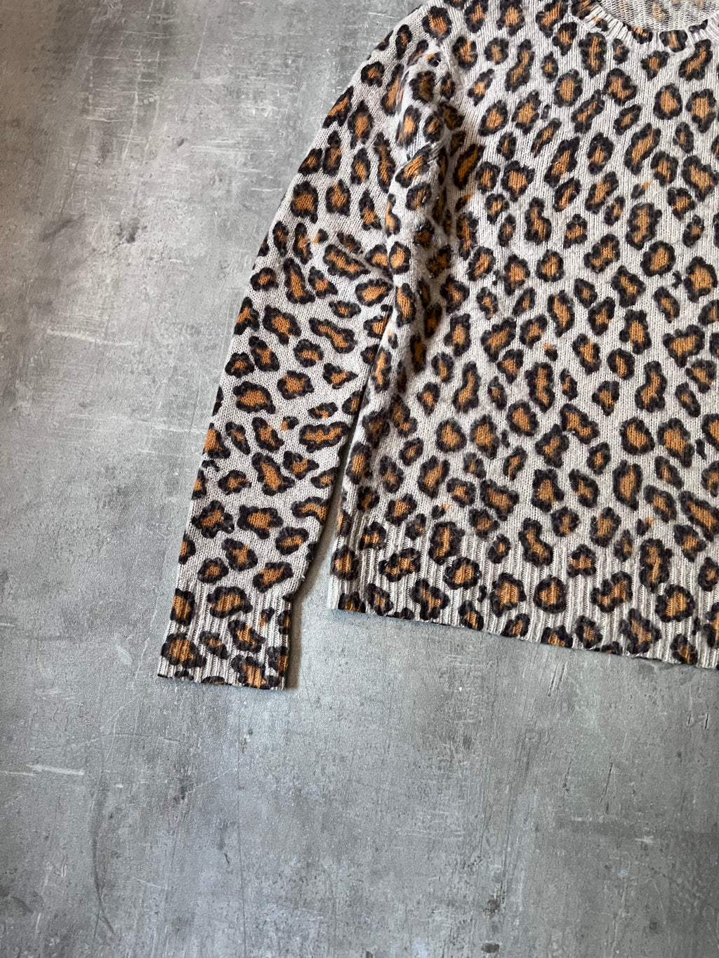 Acne Studios Peele Leopard Print Wool Cashmere Sweater Men Beige - M