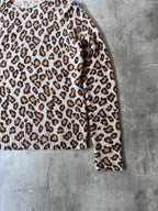 Acne Studios Peele Leopard Print Wool Cashmere Sweater Men Beige - M
