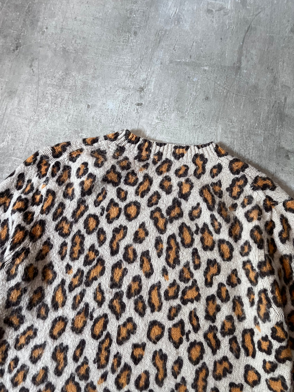 Acne Studios Peele Leopard Print Wool Cashmere Sweater Men Beige - M