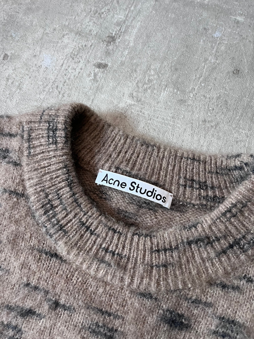 Acne Studios Brushed Wool Mohair Sweater Brown Men - M