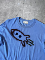 Acne Studios Fuzzy Rocket Embroidered Wool Sweater Blue Men - M