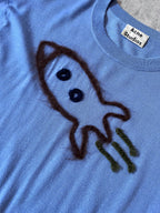 Acne Studios Fuzzy Rocket Embroidered Wool Sweater Blue Men - M