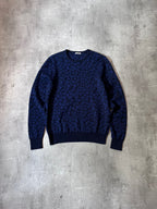 Acne Studios Clissold Animal Print Wool Sweater Navy Men - L