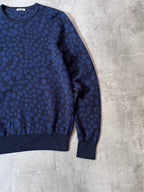 Acne Studios Clissold Animal Print Wool Sweater Navy Men - L