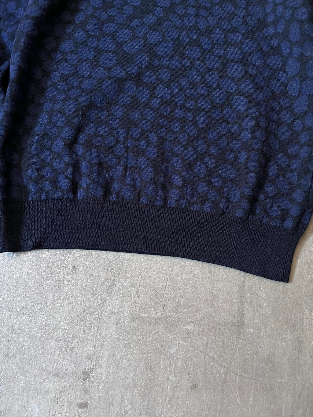 Acne Studios Clissold Animal Print Wool Sweater Navy Men - L