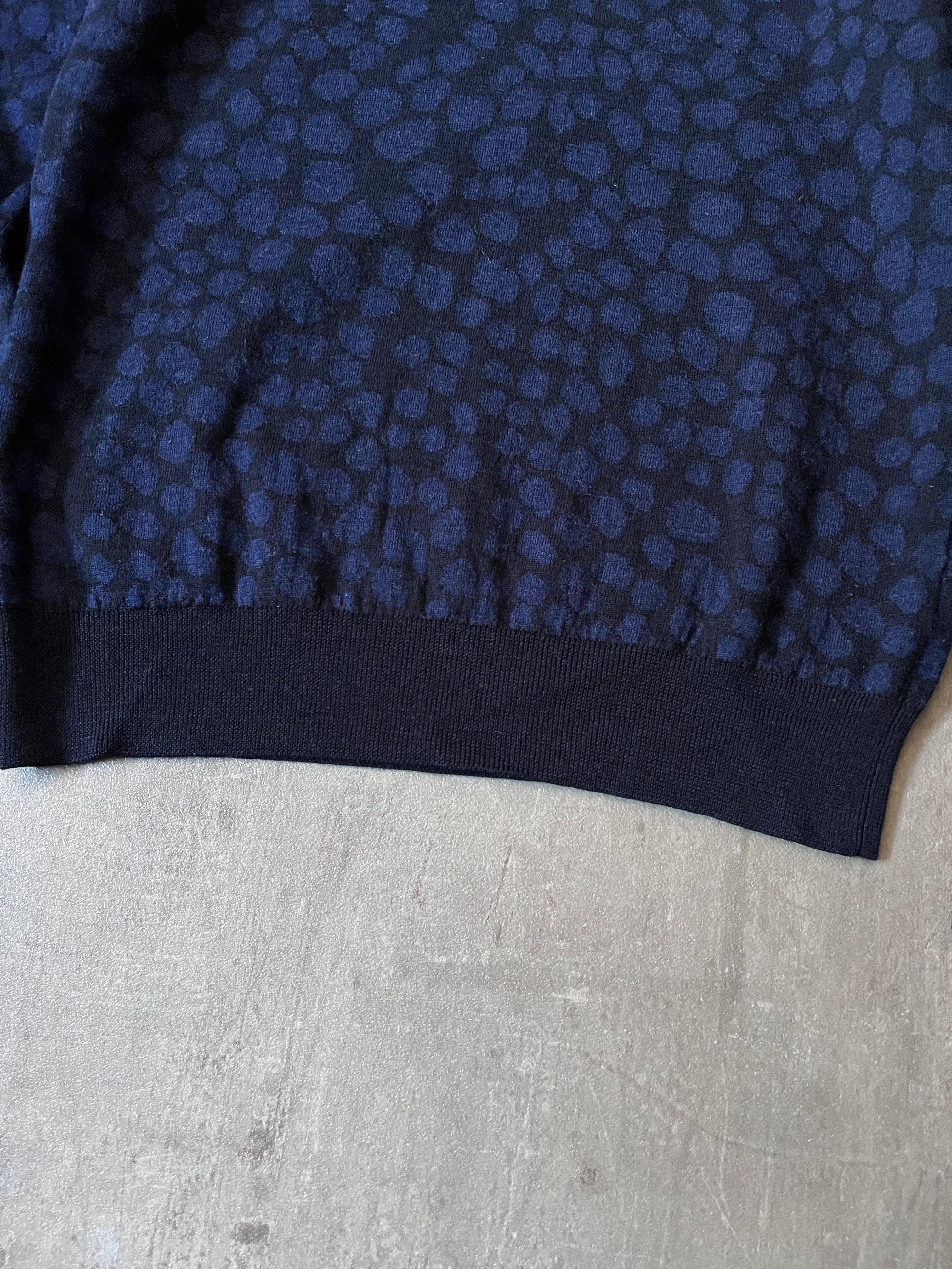Acne Studios Clissold Animal Print Wool Sweater Navy Men - L