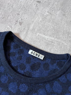 Acne Studios Clissold Animal Print Wool Sweater Navy Men - L