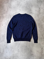 Acne Studios Clissold Animal Print Wool Sweater Navy Men - L