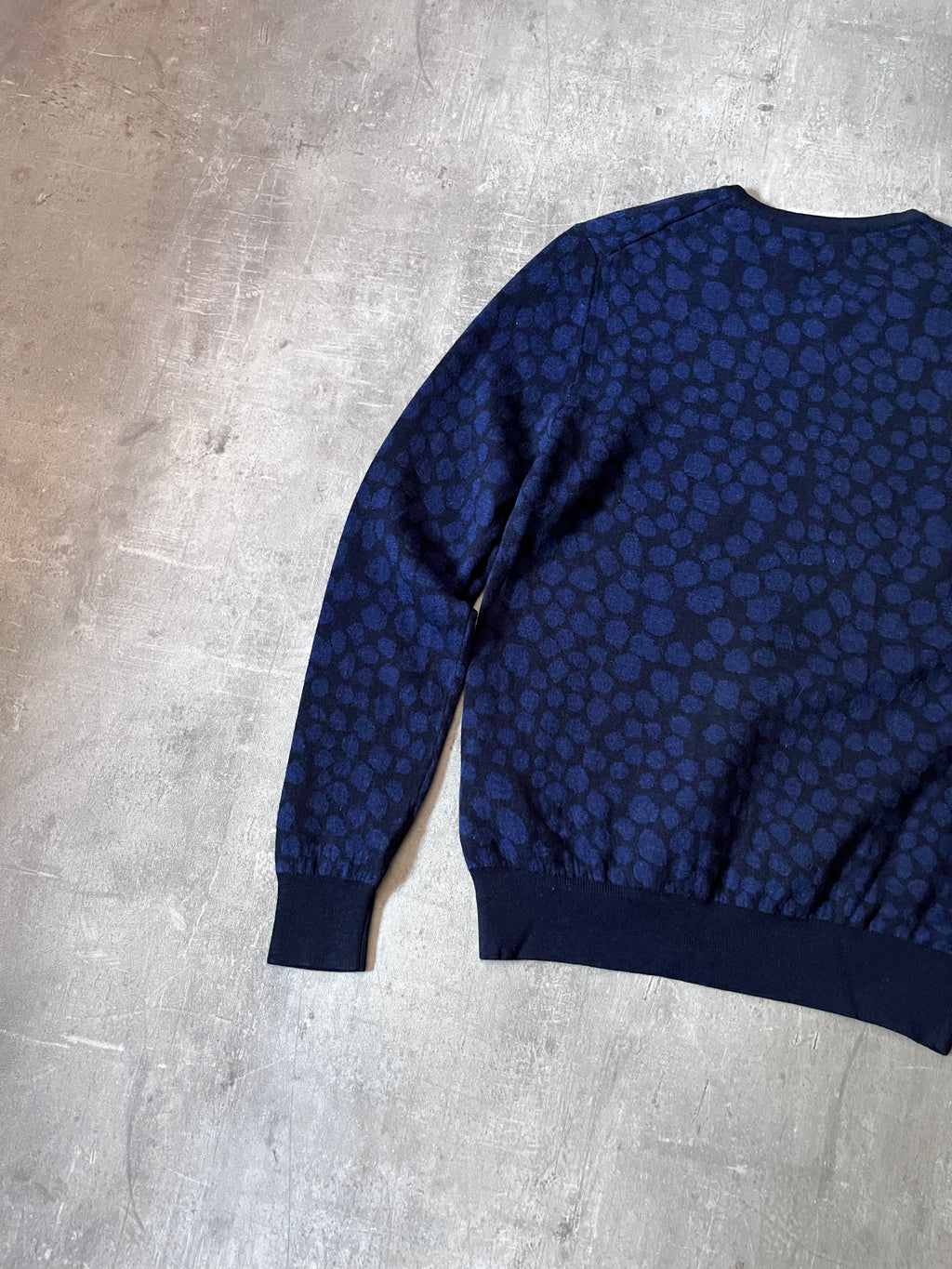 Acne Studios Clissold Animal Print Wool Sweater Navy Men - L