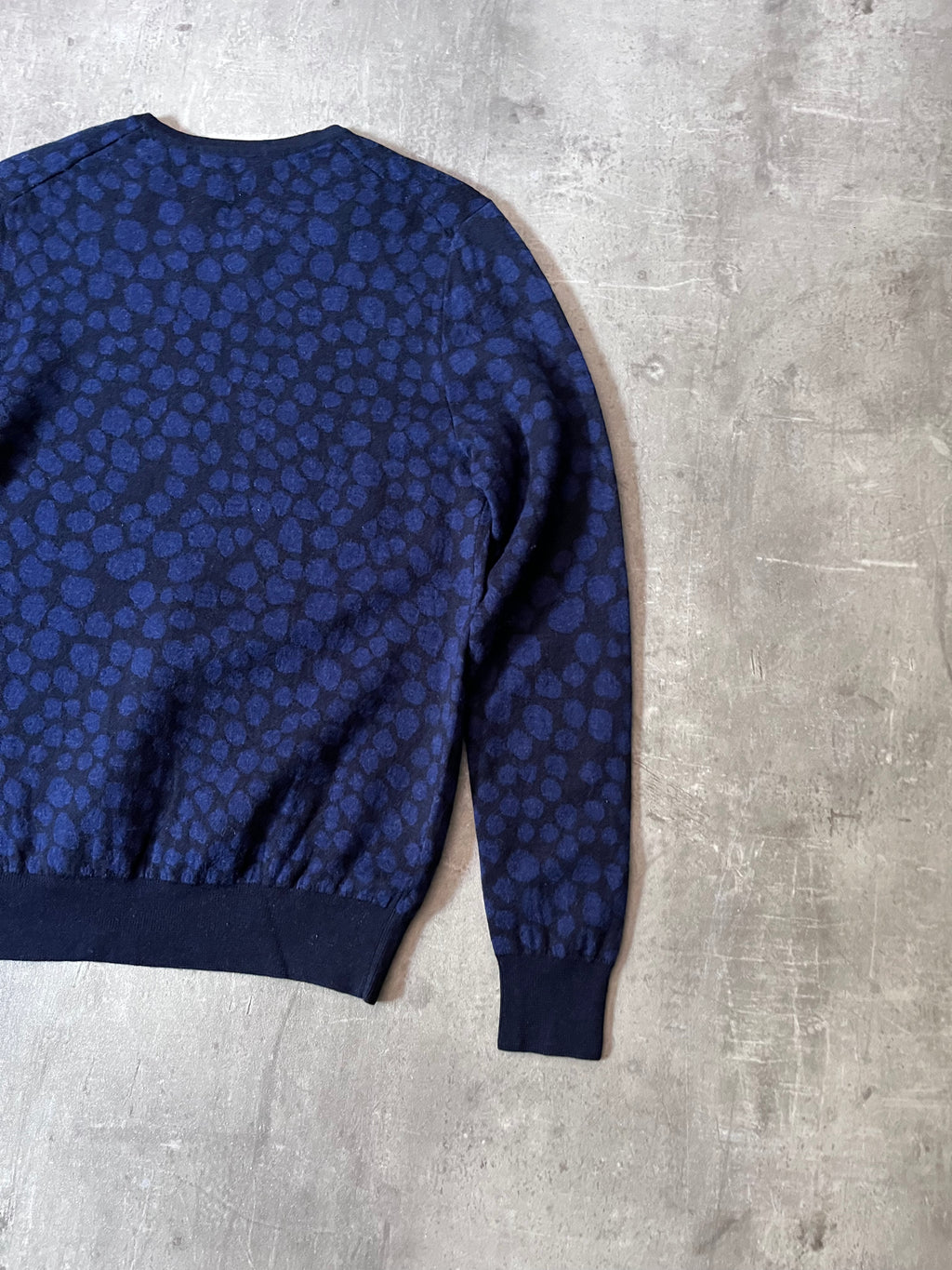 Acne Studios Clissold Animal Print Wool Sweater Navy Men - L