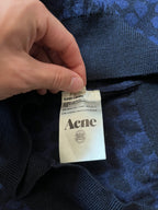 Acne Studios Clissold Animal Print Wool Sweater Navy Men - L