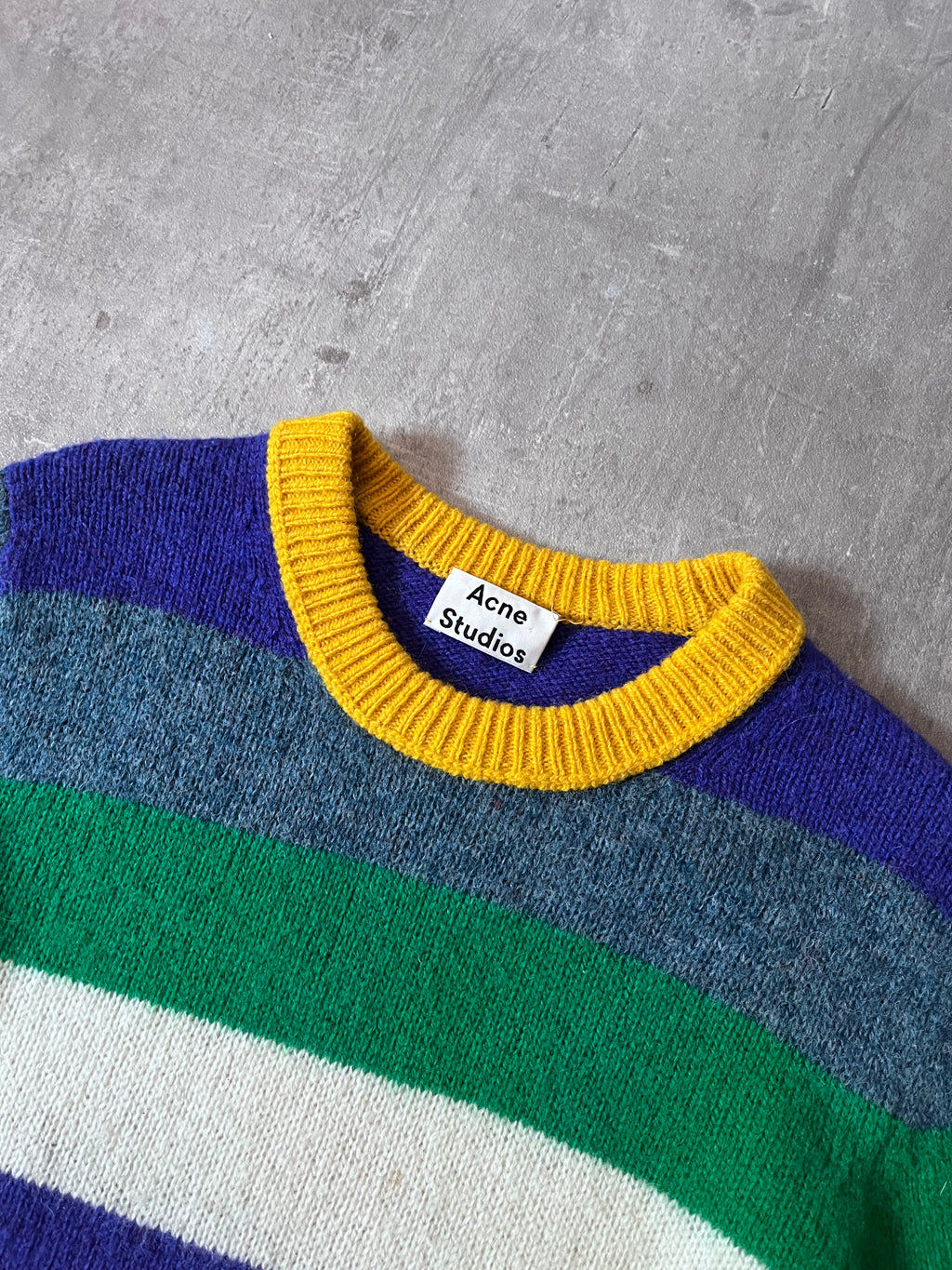 Acne Studios Kai Striped Wool Sweter Multicolor Men - M