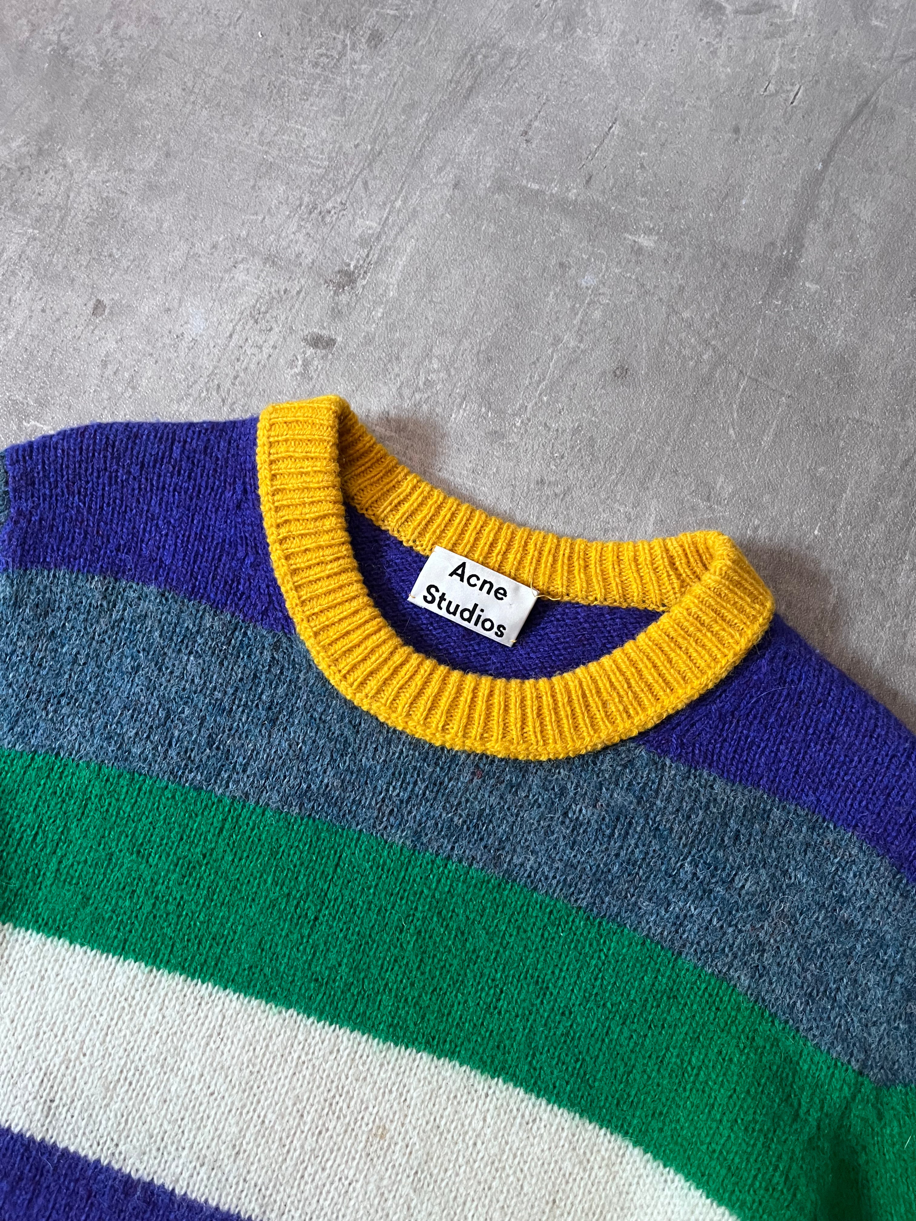 Acne Studios Kai Striped Wool Sweter Multicolor Men - M
