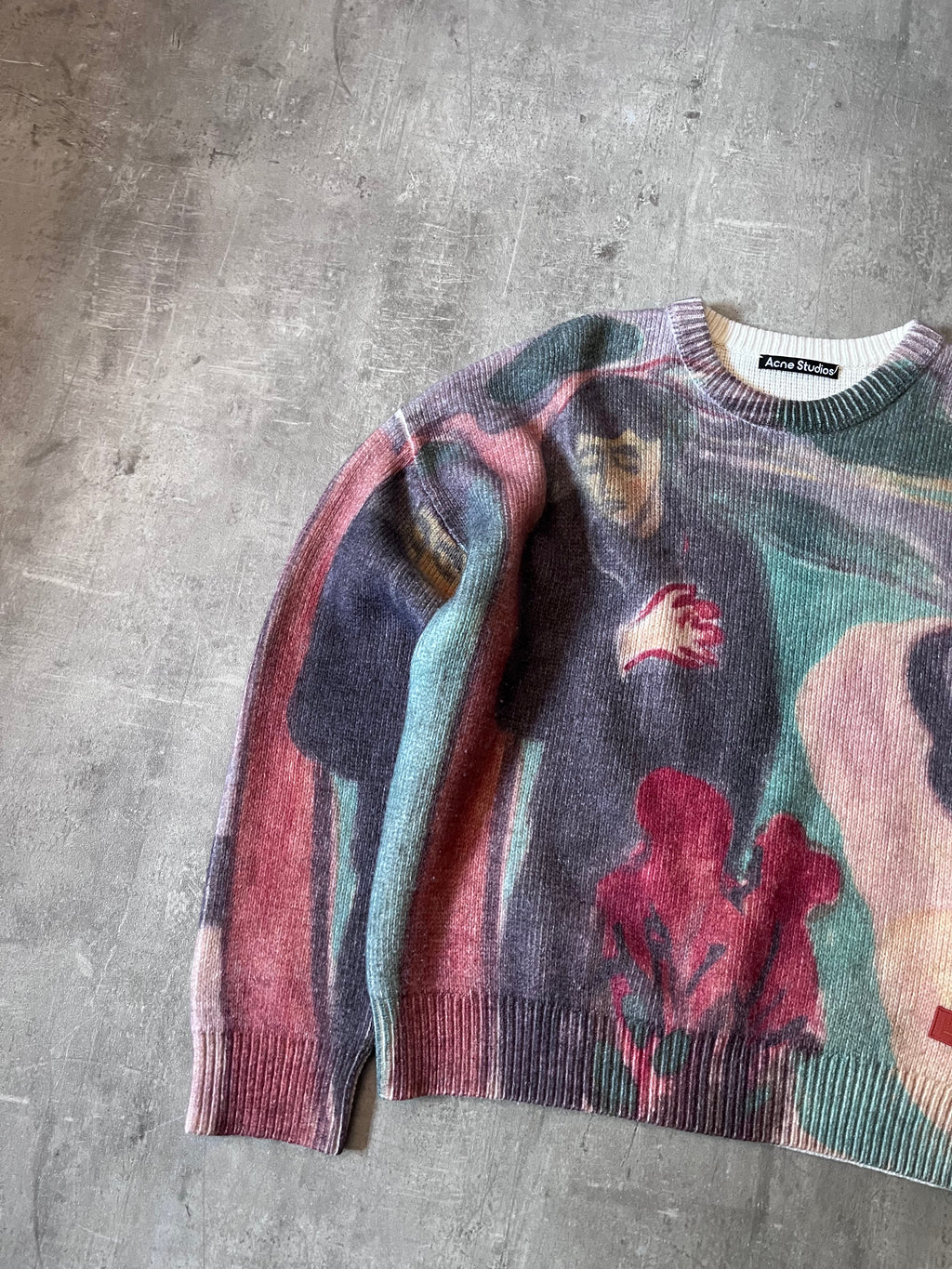 S/S 2022 Acne Studios "Separation" Print by Edvard Munch Wool Sweater Multicolor Men - M