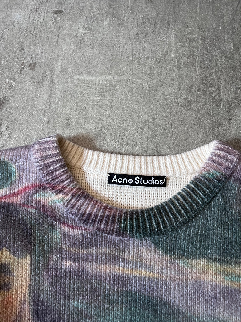 S/S 2022 Acne Studios "Separation" Print by Edvard Munch Wool Sweater Multicolor Men - M