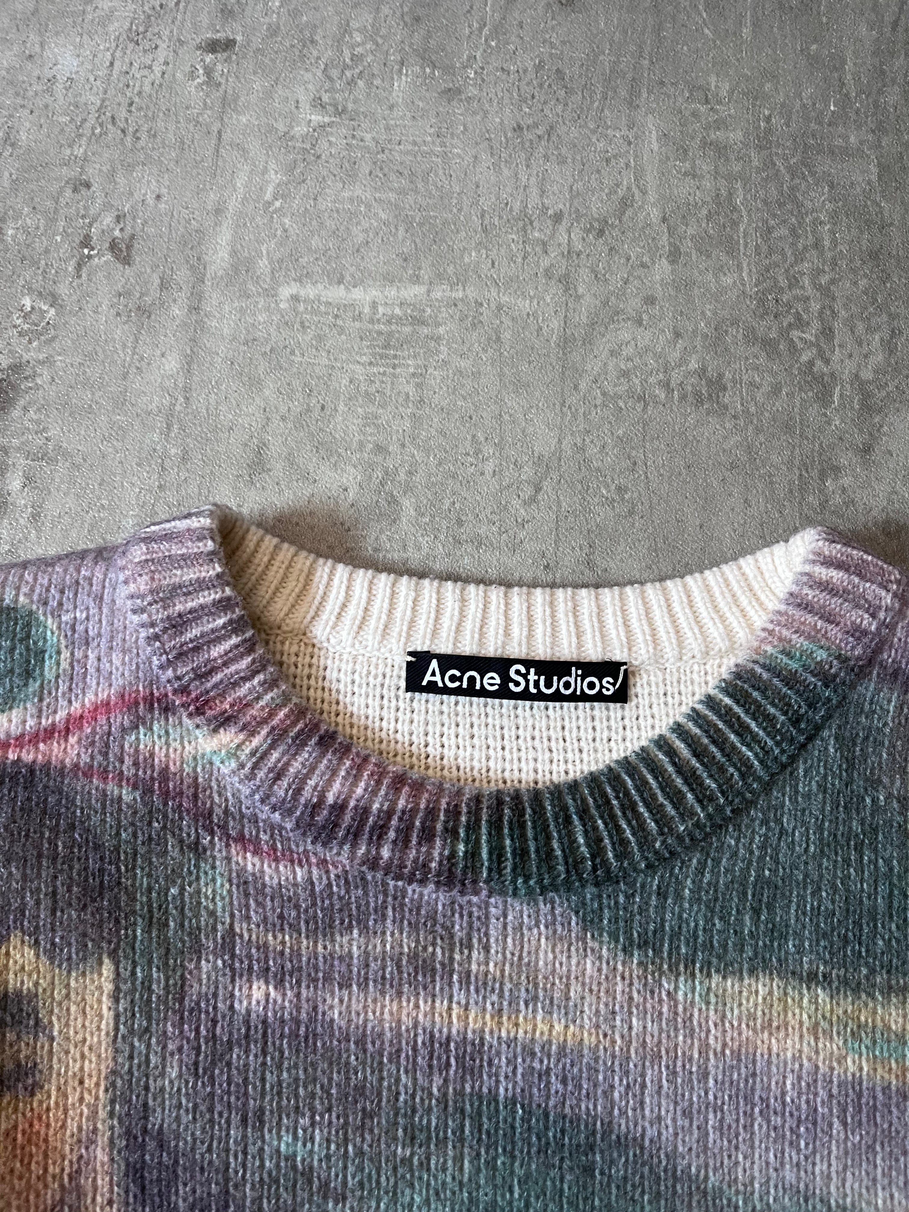 S/S 2022 Acne Studios "Separation" Print by Edvard Munch Wool Sweater Multicolor Men - M