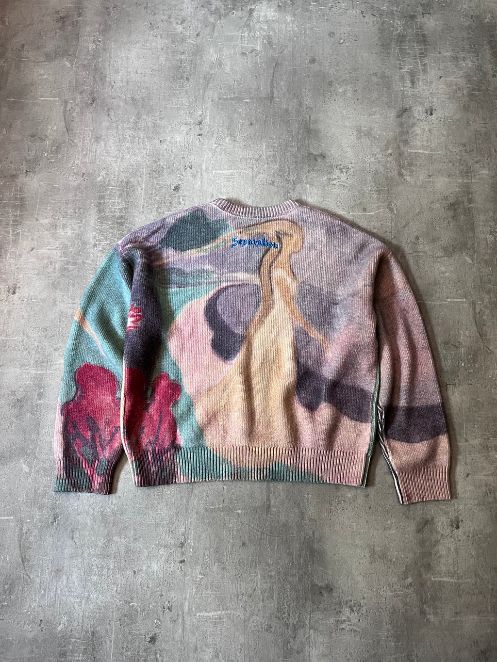 S/S 2022 Acne Studios "Separation" Print by Edvard Munch Wool Sweater Multicolor Men - M