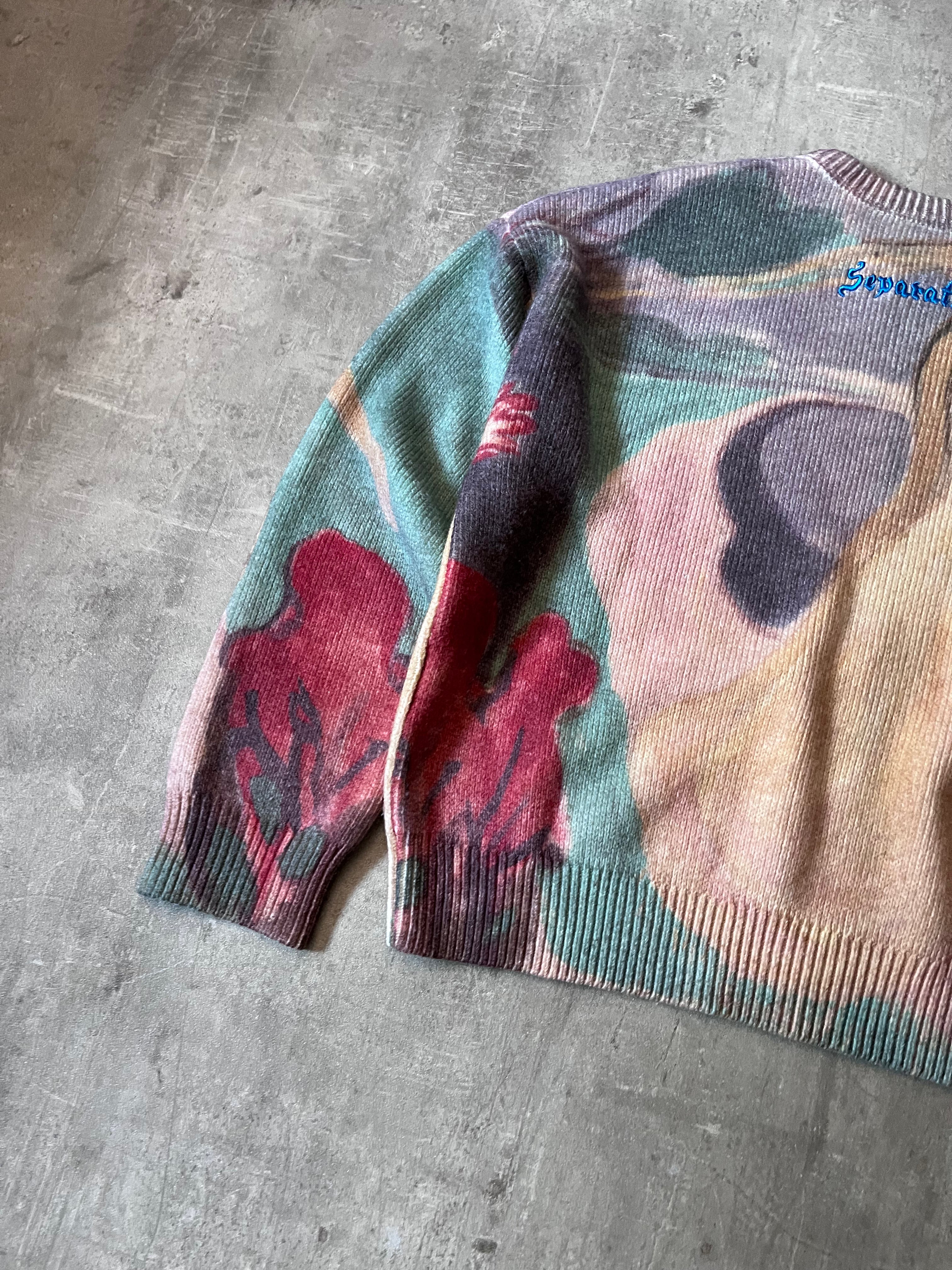 S/S 2022 Acne Studios "Separation" Print by Edvard Munch Wool Sweater Multicolor Men - M