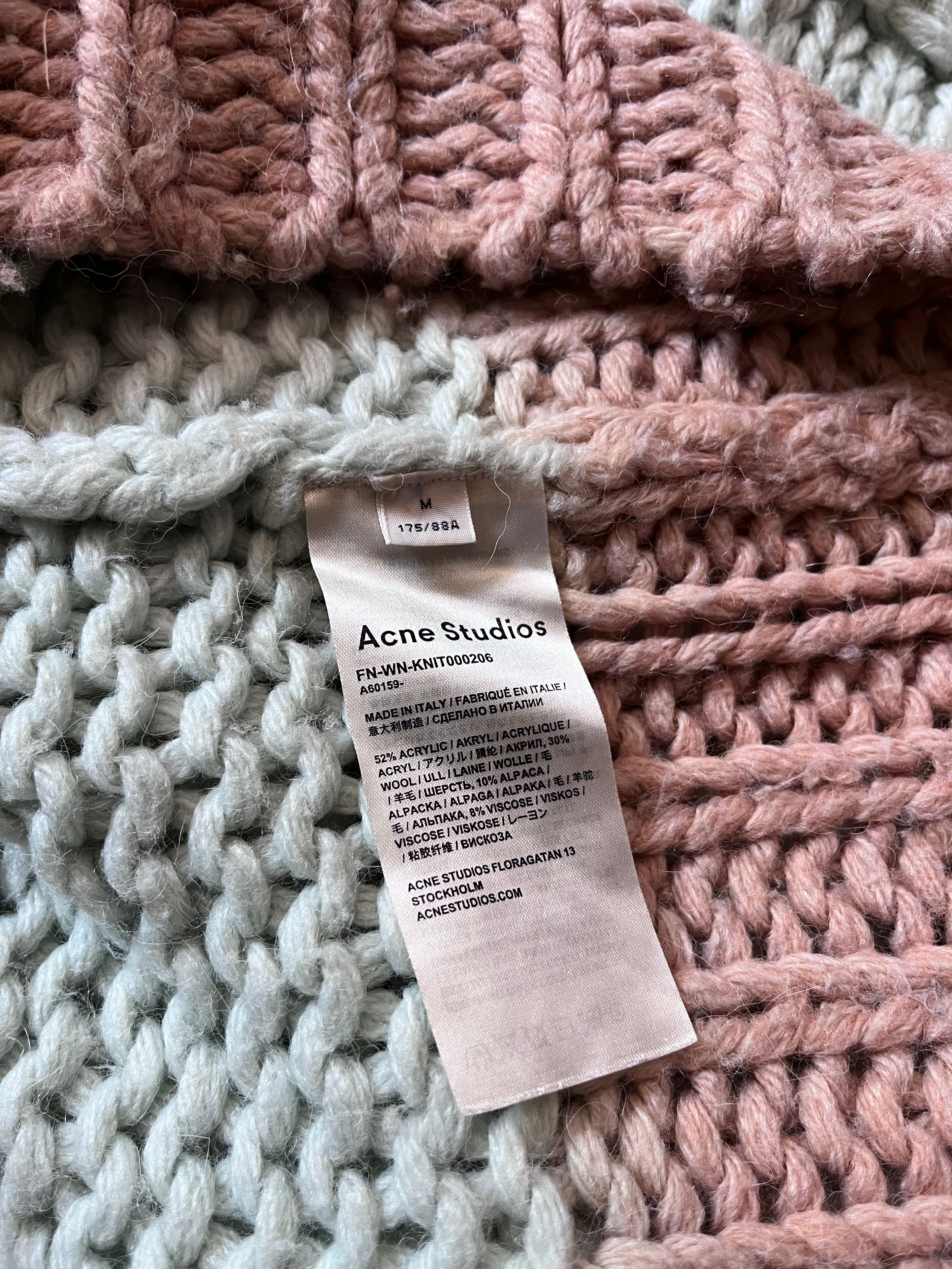 Acne Studios Chunky Degrade Gradient Sweater Mint Women - M