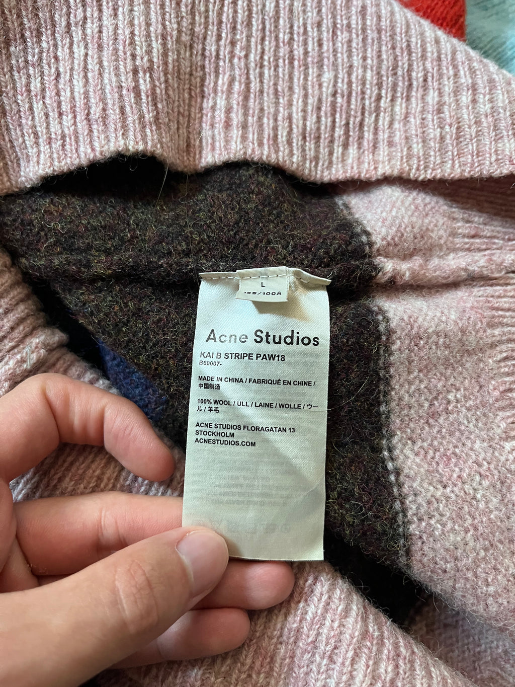 Acne Studios Kai B Striped Wool Sweater Multicolor Men - L