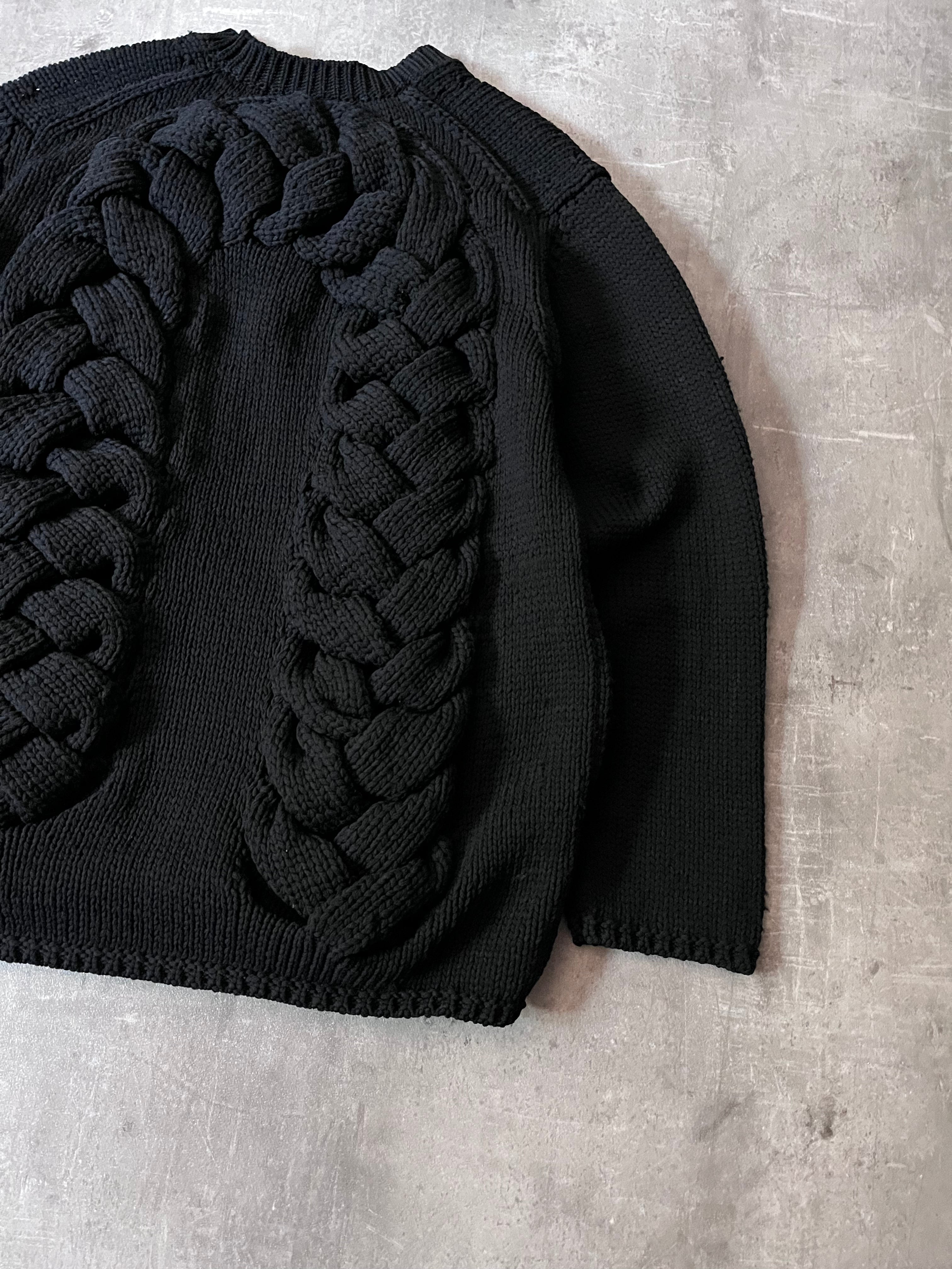Comme des Garcons Homme Plus Knited Braid Sweater Black Men - M