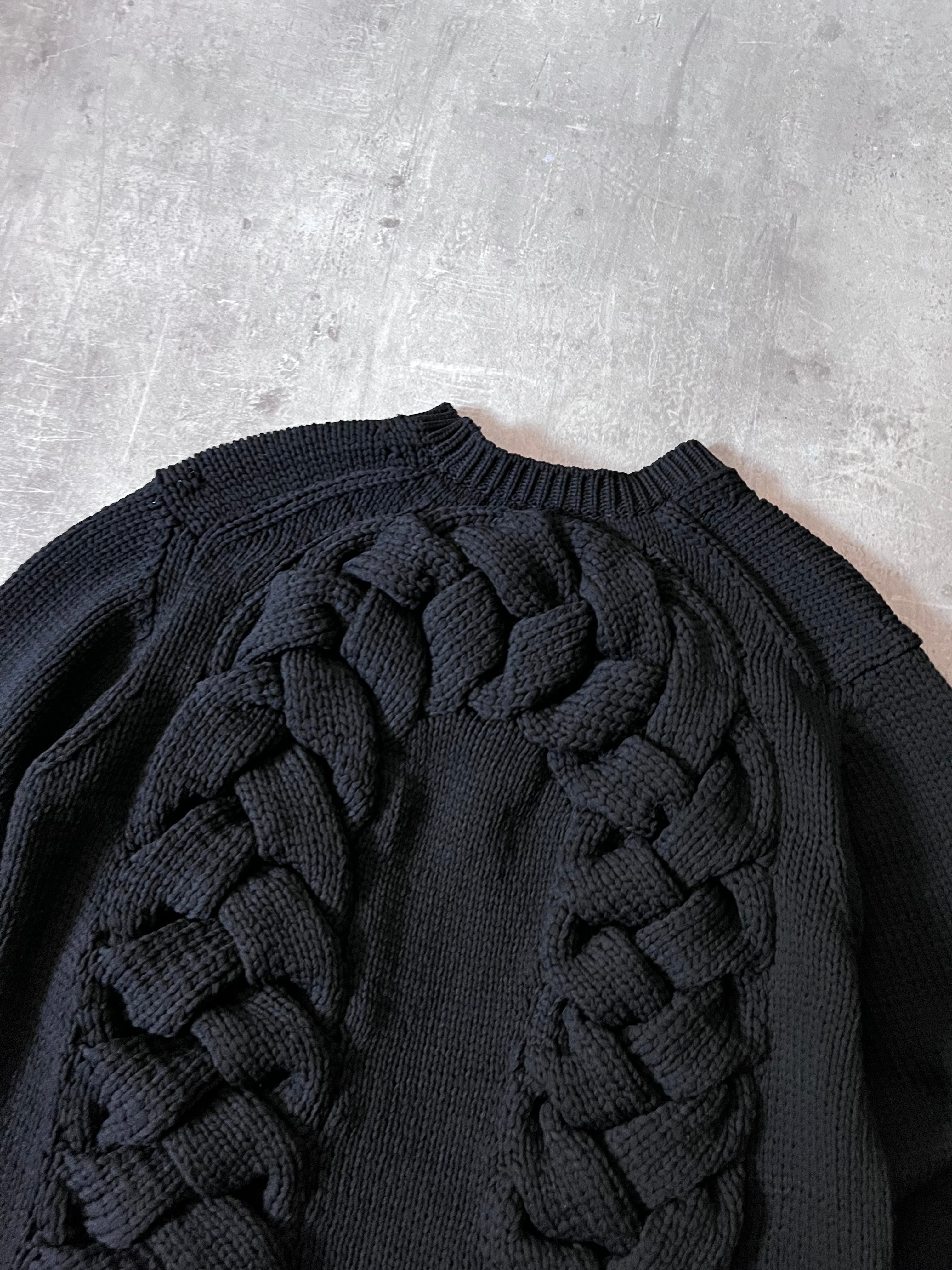 Comme des Garcons Homme Plus Knited Braid Sweater Black Men - M