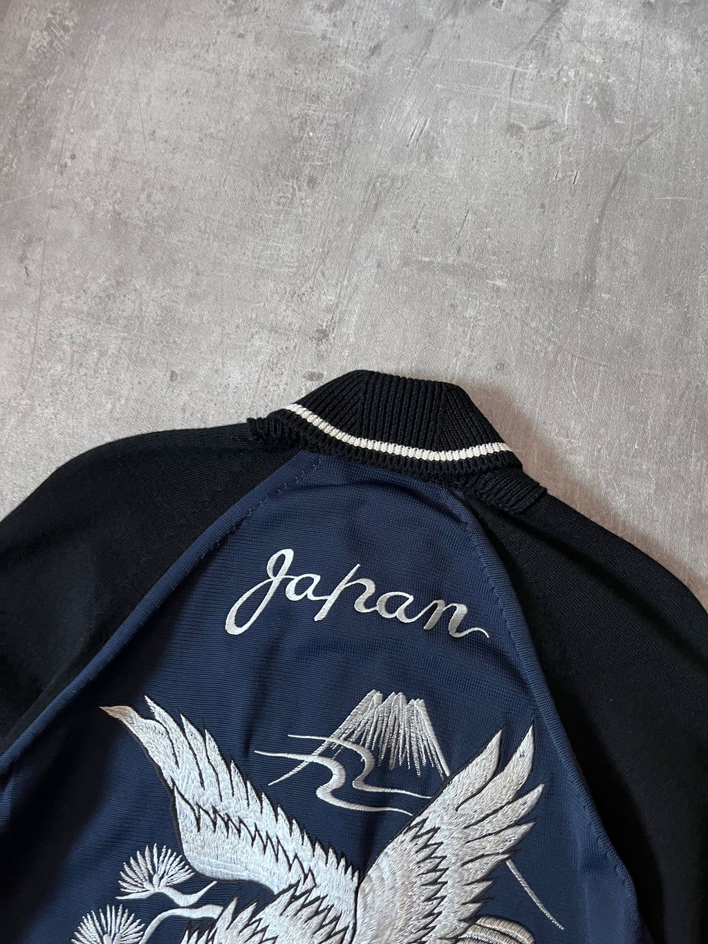 S/S 2017 Comme des Garcons Junya Watanabe Sukajan Knit Jacket Navy Men - M
