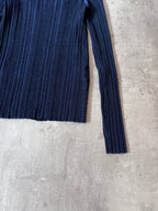 Acne Studios Ribbed Mock Neck Top Sweater Navy Women - L