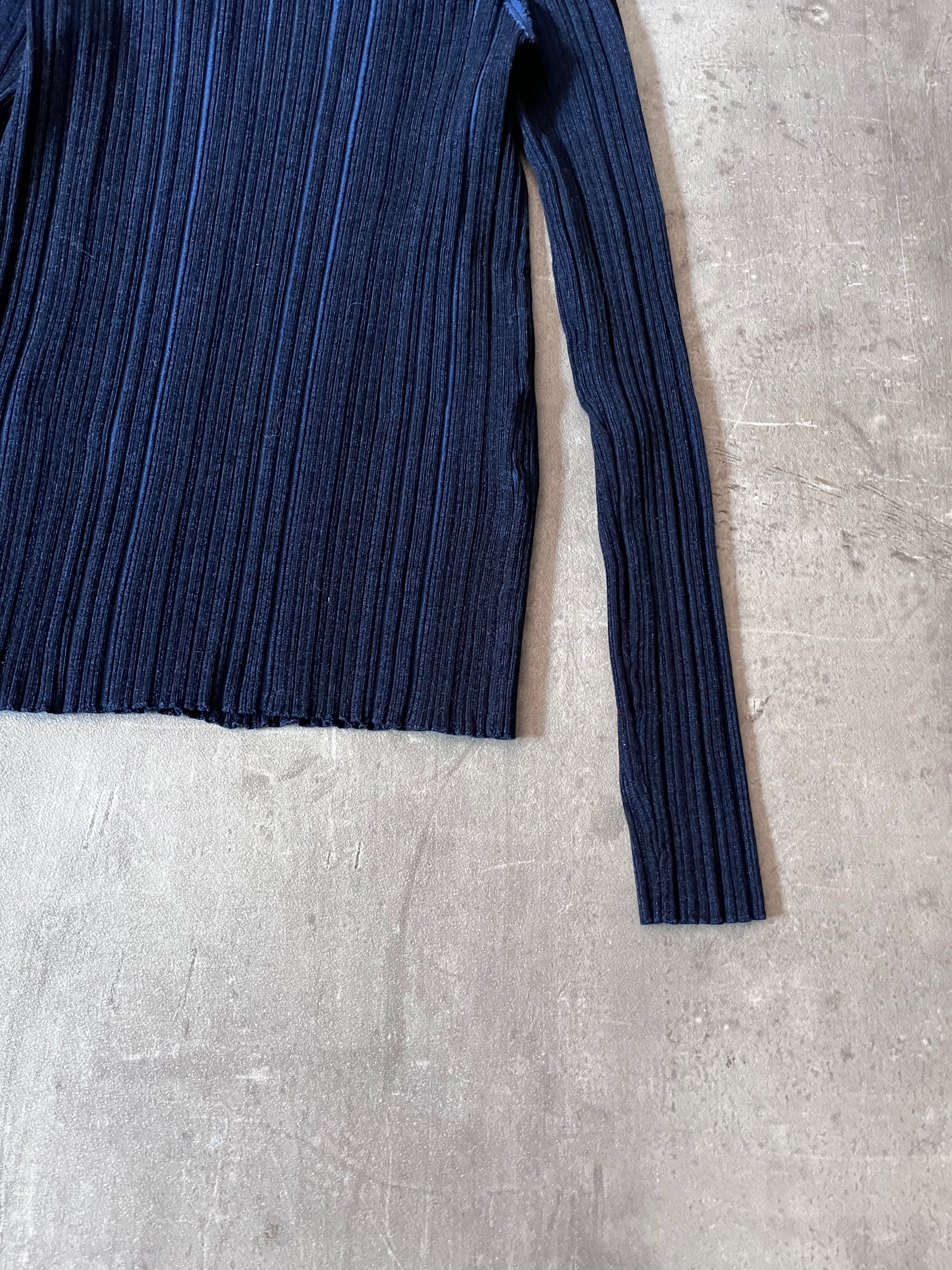 Acne Studios Ribbed Mock Neck Top Sweater Navy Women - L