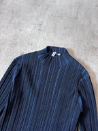 Acne Studios Ribbed Mock Neck Top Sweater Navy Women - L